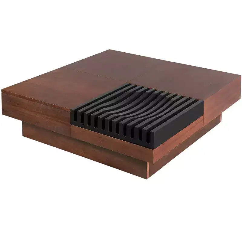 Tavolino da Salotto Contenitore in Legno di Acacia
