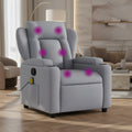 vidaXL Light Gray Fabric Recliner Chair - 6-Point Vibration Massage, Adjustable Backrest & Footrest