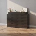 CuisinSmart 8 Drawers Dresser with Changing Table Top, Multi-Drawer Storage Diaper Changing Station with Safety Shelf Top