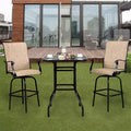 Commercial Bar Height Table - 31.5 Square Iron Patio Table with 5mm Tempered Glass Top (Black) for Outdoor/Indoor Use