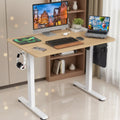 PexFix 40 x 24 Electric Standing Desk Nature Desktop Height Adjustable Computer Desk Stand up Home Office Desk with Splice Board