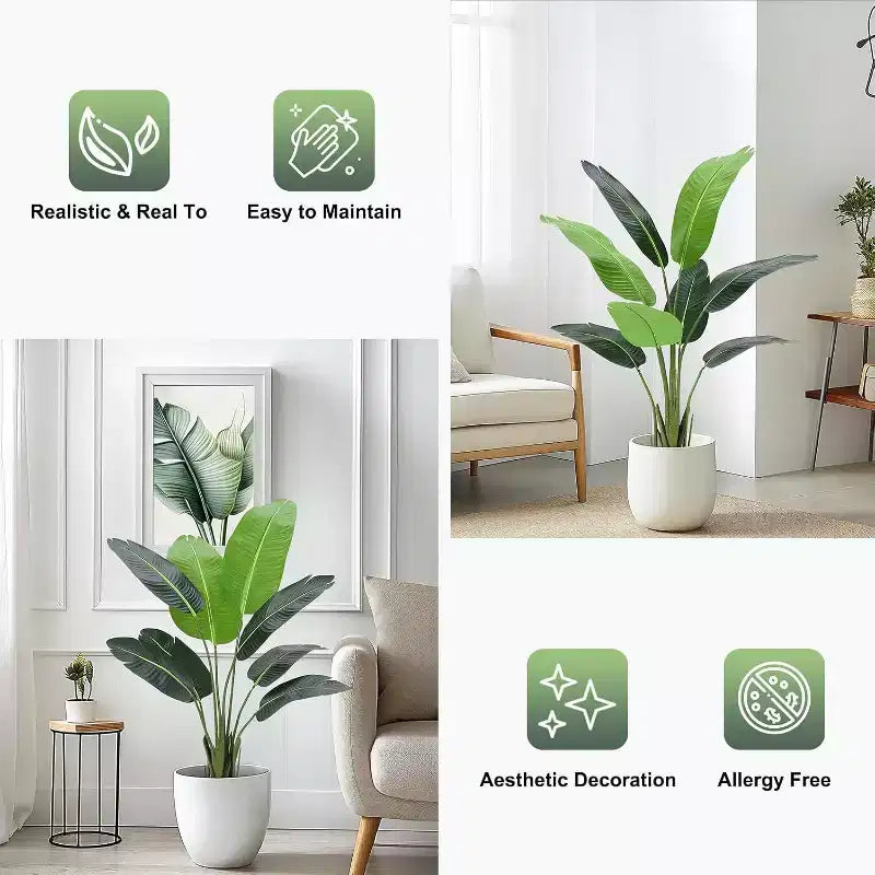 Pianta artificiale di Strelitzia da 120 cm