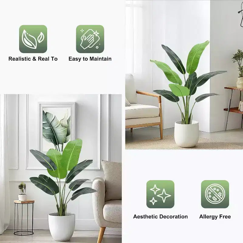 Pianta artificiale di Strelitzia da 120 cm
