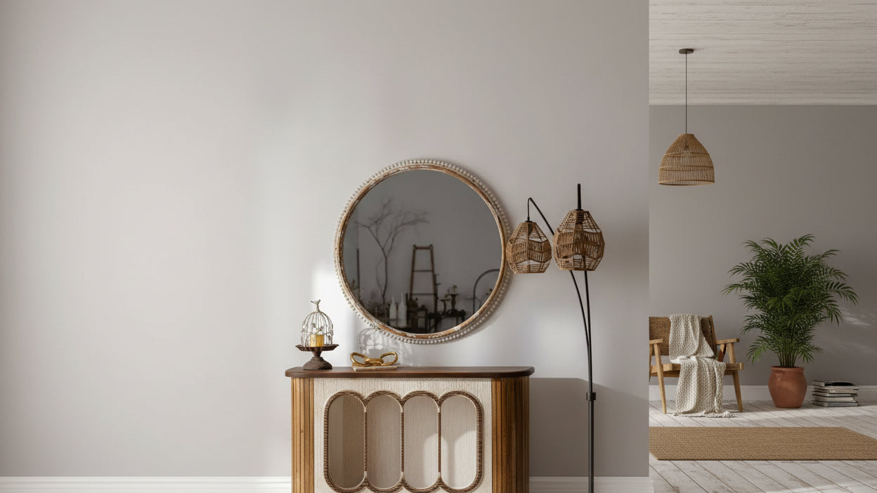 Maxax Wood Flat Wall Mirror