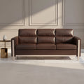 Acekool Modern Upholstered 3-Seater Sofa, Loveseat with Side Pocket, Wood Frame, for Living Room, Bedroom, Office, Gray