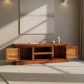 vidaXL TV Cabinet Light Brown Solid Sheesham Wood 47.2x11.8x15.7 in