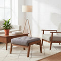 Naeva Upholstered Wood Footstool Gray/Brown - Baxton Studio
